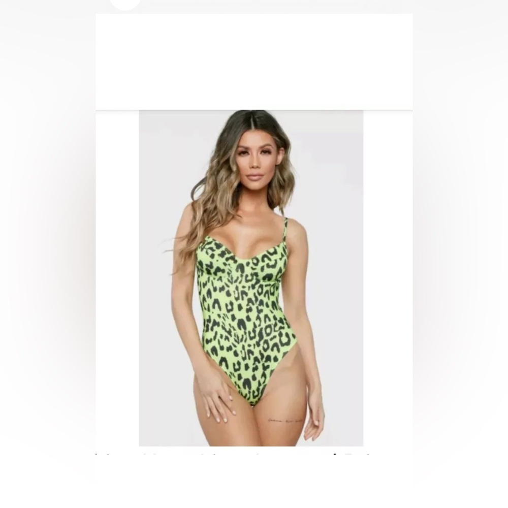 Leopard Print One-Piece Swimsuit small fashion nova brand